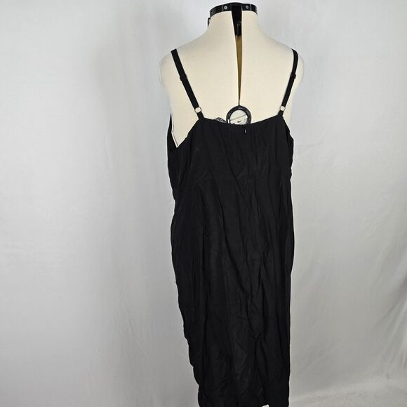 Bloomchic Dress Women's 3X Black Spaghetti Straps V-Neck Slit Midi NWT - Picture 11 of 14